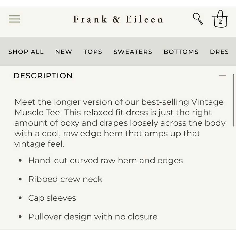New Frank & Eileen Black Cory Vintage Muscle Tee Maxi Dress L - Picture 4 of 4